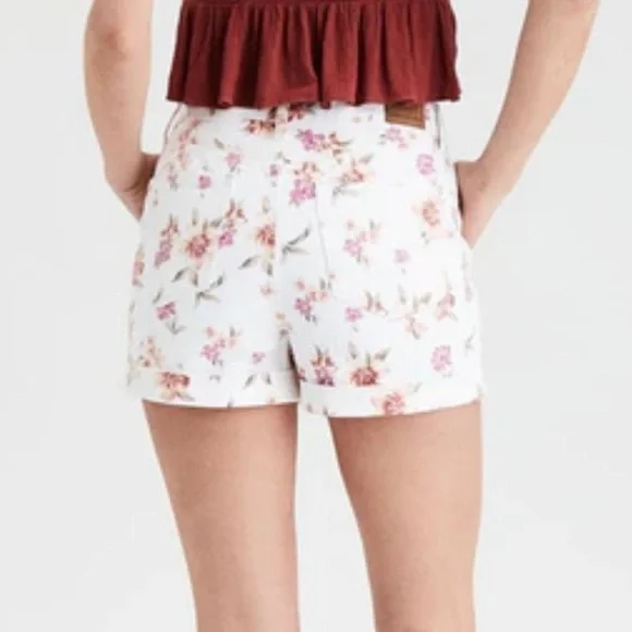 NWOT AEO 🦅 Floral Denim Mom Shorts - Picture 8 of 12